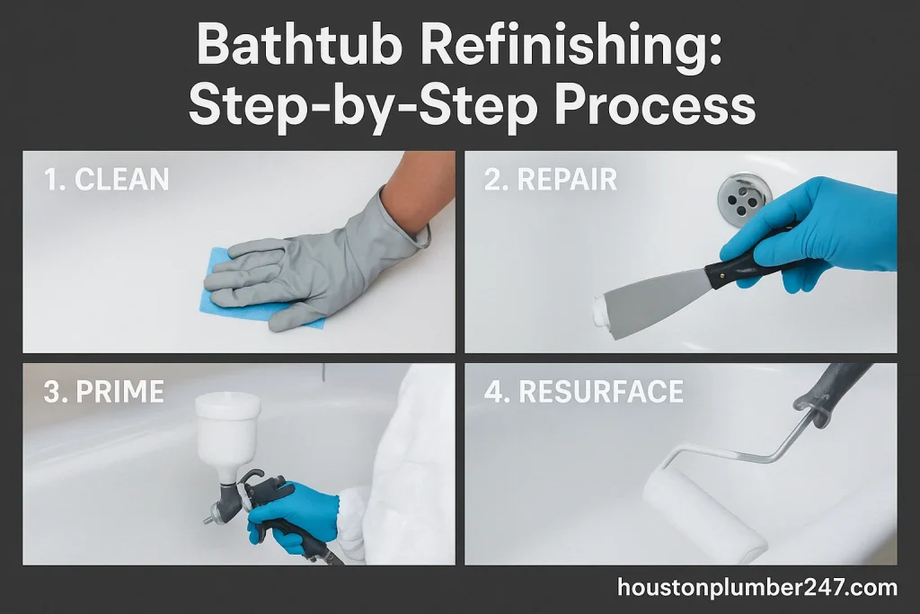 Bathtub Refinishing-Step by Step Process In Houston