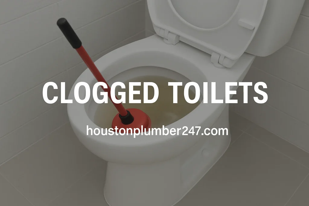 Clogged toilets in Houston