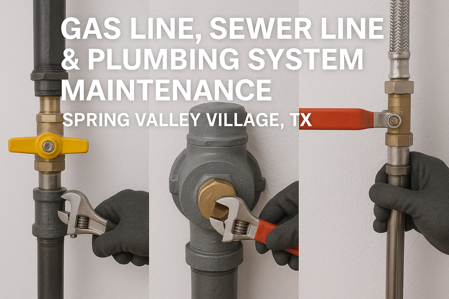Gas line sewer line and plumbing system maintenance in Spring Valley Village TX